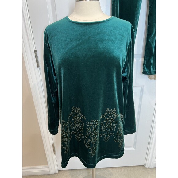 VTG Diane Von Furstenberg top Pants Activewear Set The Color Authority M Velvet - Picture 3 of 12